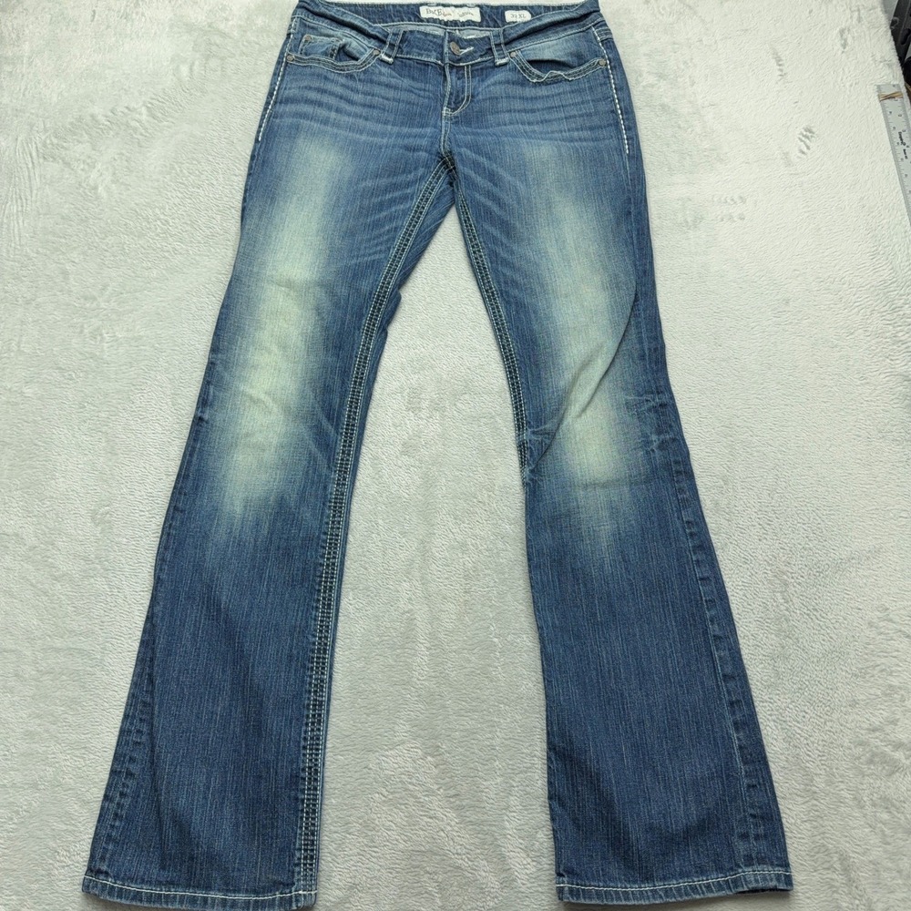 BKE Jeans Womens 32 XL Blue Denim Culture Bootcut Embroidered Contrast Stitch